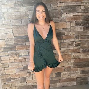 PRINCESS POLLY EMERALD WRAP DRESS